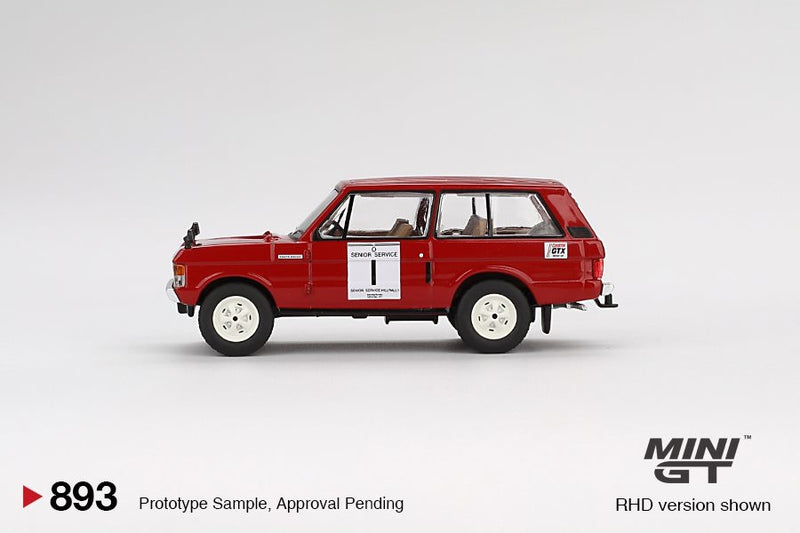 Load image into Gallery viewer, Land Rover RANGE ROVER #1 WINNER INTERNATIONAL HILL RALLY 1971 (RHD) MINI GT 1:64
