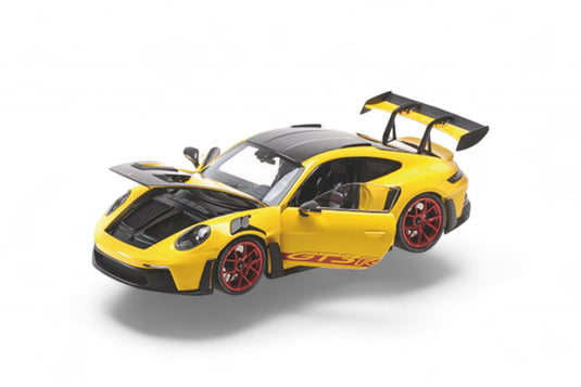 Porsche 911 (992) GT3RS 2024 YELLOW W/WEISSACH PACKAGE W RED WHEELS Limited Edition 400 pcs MINICHAMPS 1:18