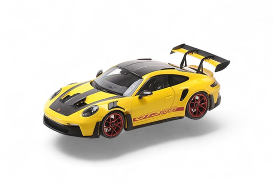 Porsche 911 (992) GT3RS 2024 YELLOW W/WEISSACH PACKAGE W RED WHEELS Limited Edition 400 pcs MINICHAMPS 1:18