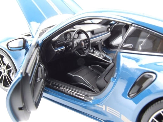 Porsche 911 (992) Turbo S coupe Sport Design 2021 Blue MINICHAMPS 1:18