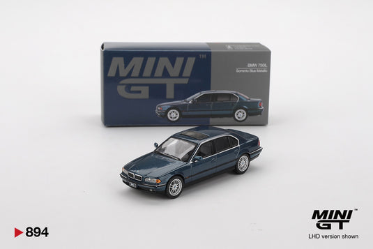 BMW 750 IL (E38) BLEU SORRENTO MÉTALLIQUE 1998 MINI GT 1:64