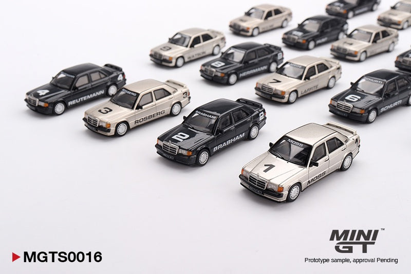 Load image into Gallery viewer, MERCEDES-BENZ 190E EVO1 NÜRBURGRING RACE OF CHAMPIONS SET LIMITED EDITION 1984 MINI GT 1:64
