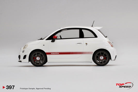 Fiat Abarth 595 White/Red TOP SPEED 1:18
