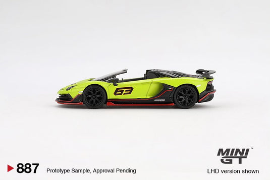 Lamborghini AVENTADOR SVJ 63 ROADSTER GREEN SHOCK 2022 (LHD) MINI GT 1:64