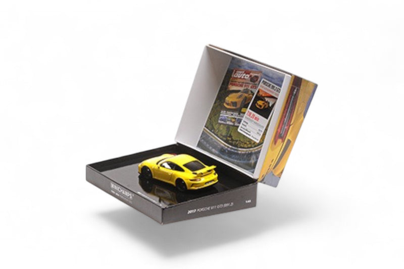 Load image into Gallery viewer, Porsche 911 GT3 2017 YELLOW SPECIAL BOX ‼️LIMITED EDITION 525 pieces‼️ MINICHAMPS 1:43
