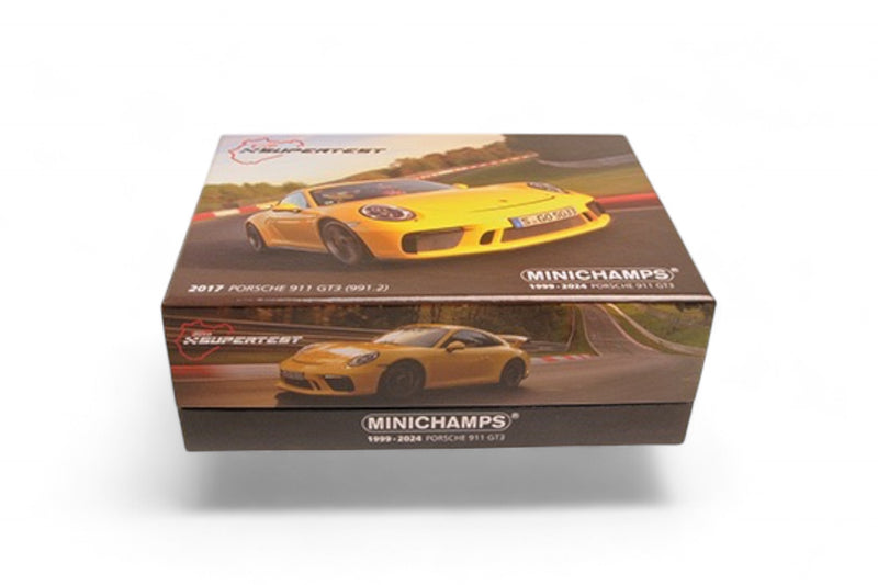 Load image into Gallery viewer, Porsche 911 GT3 2017 YELLOW SPECIAL BOX ‼️LIMITED EDITION 525 pieces‼️ MINICHAMPS 1:43
