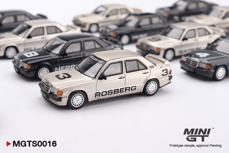 Load image into Gallery viewer, MERCEDES-BENZ 190E EVO1 NÜRBURGRING RACE OF CHAMPIONS SET LIMITED EDITION 1984 MINI GT 1:64
