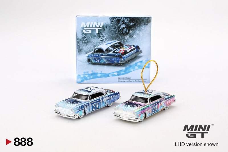 Load image into Gallery viewer, Lincoln CAPRI CHRISTMAS HOT ROD BY TIM SADCHIKOV EDITION LIMITED 2024 (LHD) MINI GT 1:64
