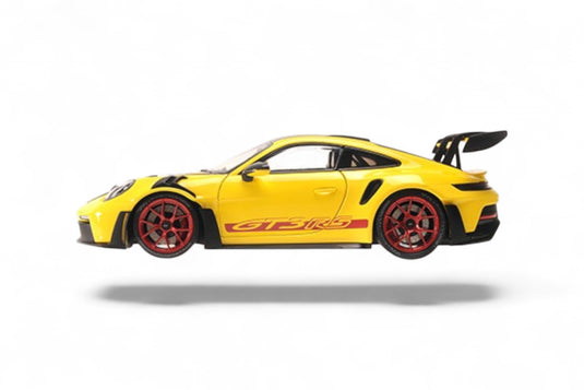 Porsche 911 (992) GT3RS 2024 YELLOW W/WEISSACH PACKAGE W RED WHEELS Limited Edition 400 pcs MINICHAMPS 1:18