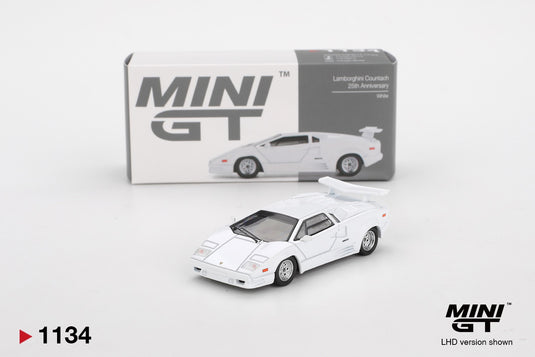 LAMBORGHINI COUNTACH 25ÈME ANNIVERSAIRE BLANC 1989 MINI GT 1:64