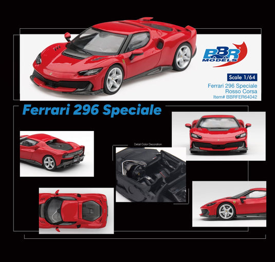 FERRARI 296 SPECIALE RED CORSA 2024 BBR Models 1:64