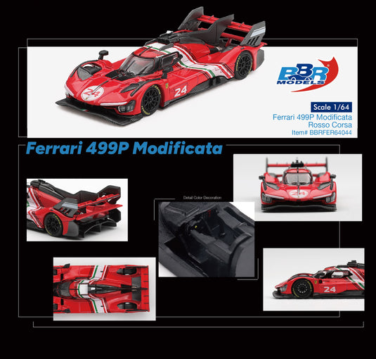 FERRARI 499P MODIFICATA RED CORSA 2025 BBR Models 1:64