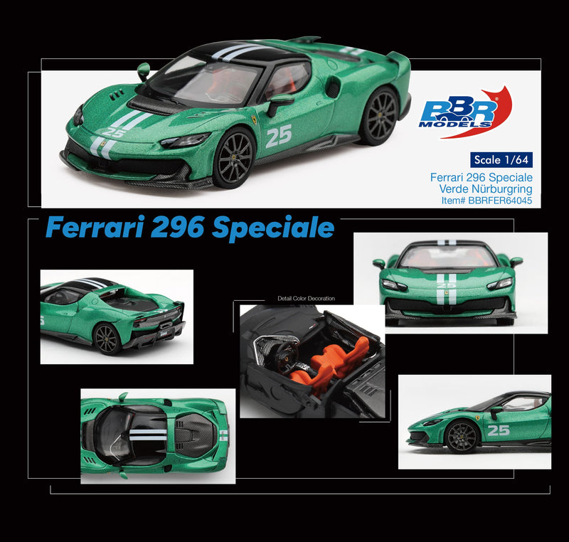 Chargez l'image dans la visionneuse de la galerie, FERRARI 296 SPECIALE VERT NÜRBURGRING 2025 BBR Models 1:64
