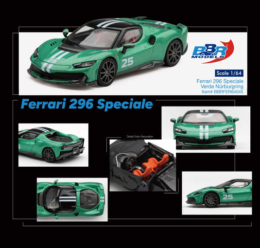 FERRARI 296 SPECIALE VERT NÜRBURGRING 2025 BBR Models 1:64