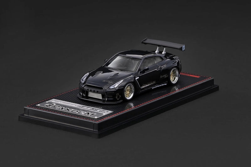 Laad de afbeelding in de Gallery-viewer, NISSAN PANDEM R35 GT-R ZWART METALLIC IGNITION MODEL 1:64

