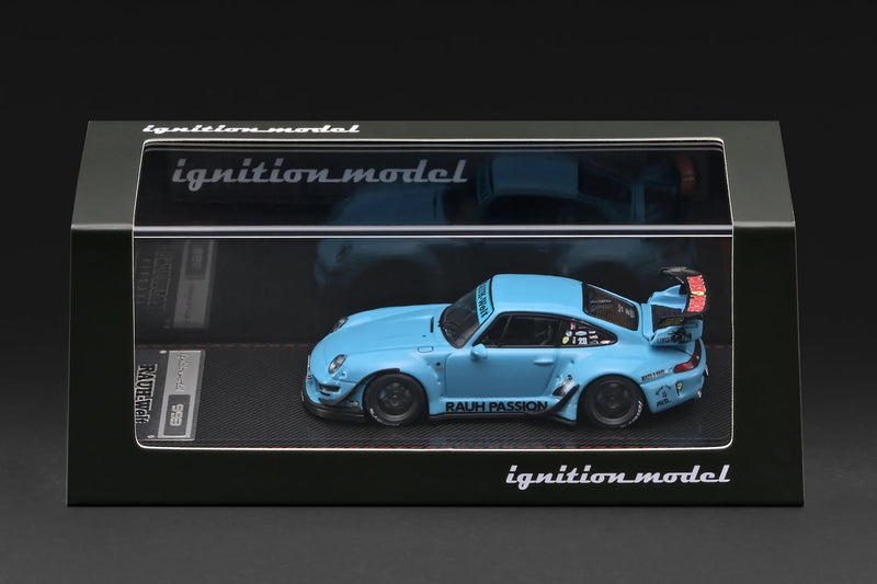 Laad de afbeelding in de Gallery-viewer, PORSCHE RWB 993 BLAUW IGNITION MODEL 1:64
