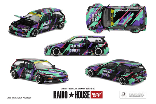 HONDA CIVIC (EF) KAIDO*WORKS HKS 1987 MINI GT 1:64