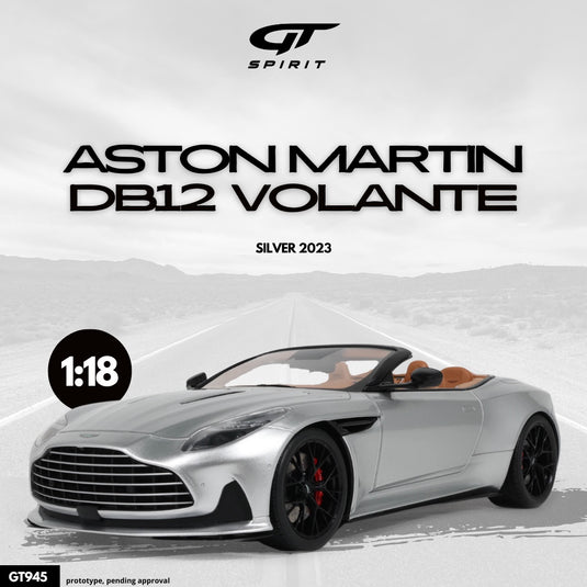 Aston MARTIN DB12 VOLANTE SILVER 2023 GT SPIRIT 1:18