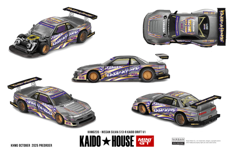 Chargez l'image dans la visionneuse de la galerie, Nissan SILVIA S13-R KAIDO DRIFT V1 MINI GT 1:64
