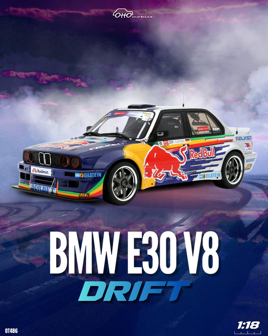 Bmw E30 V8 DRIFT REDBULL OTTOmobile 1:18