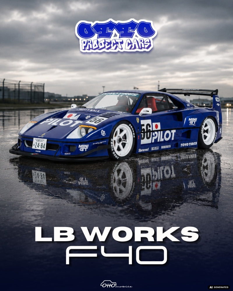 Load image into Gallery viewer, FERRARI LB-WORKS F40 BLUE METALIC 2024 OTTOmobile 1:18
