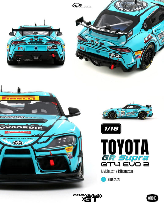 TOYOTA GR SUPRA GT4 EVO 2 A. MCINTOSH / P. THOMPSON BLEU 2025 OTTOmobile 1:18