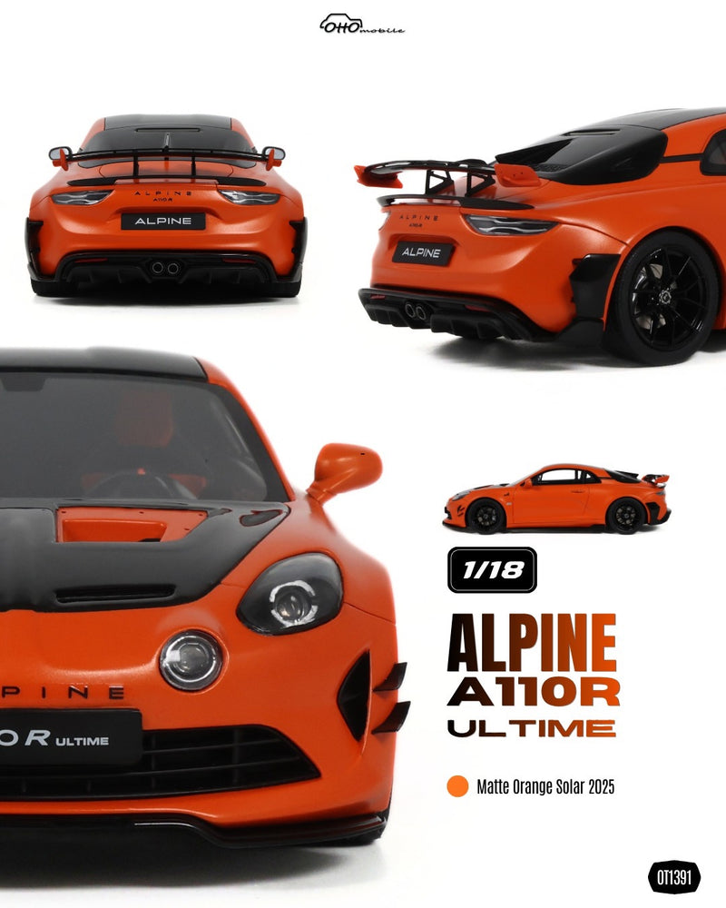 Laad de afbeelding in de Gallery-viewer, RENAULT ALPINE A110R ULTIME ORANJE SOLAR 2025 OTTOmobile 1:18
