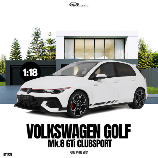 Volkswagen GOLF Mk.8 GTI CLUBSPORT PURE WHITE 2024 OTTOmobile 1:18