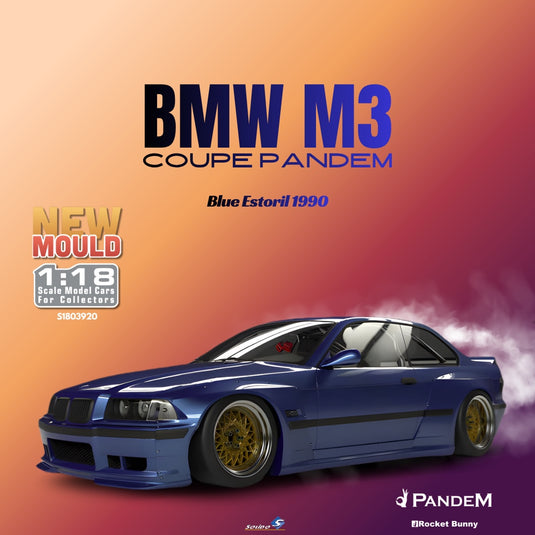 Bmw M3 COUPE PANDEM BLUE ESTORIL 1990 SOLIDO 1:18