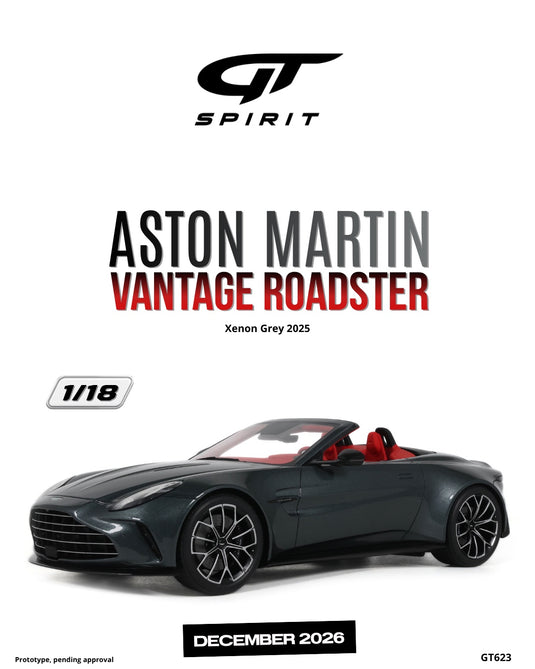 ASTON MARTIN VANTAGE ROADSTER XENON GREY 2025 GT SPIRIT 1:18