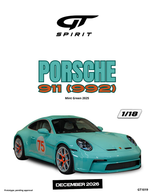 PORSCHE 911 (992) MINT GREEN 2025 GT SPIRIT 1:18