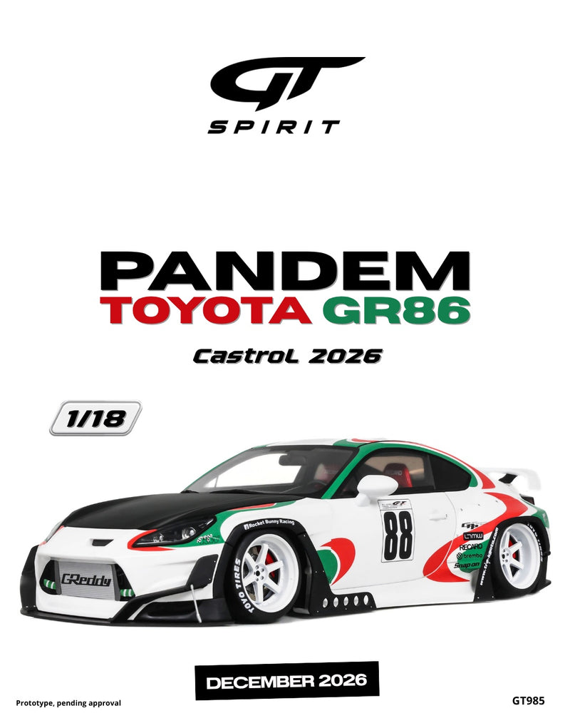 Load image into Gallery viewer, TOYOTA PANDEM GR86 CASTROL 2026 GT SPIRIT 1:18
