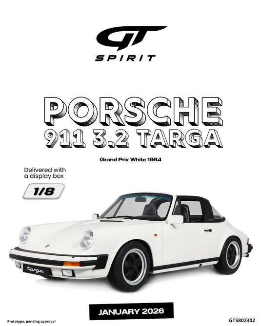 PORSCHE 911 3.2 TARGA GRAND PRIX WHITE 1984 GT SPIRIT 1:8