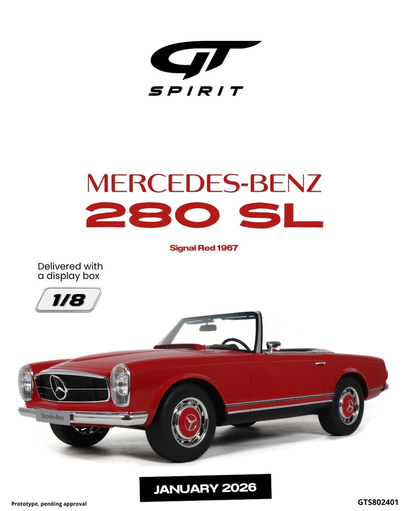 Load image into Gallery viewer, MERCEDES-BENZ 280 SL SIGNAL RED 1967 GT SPIRIT 1:8
