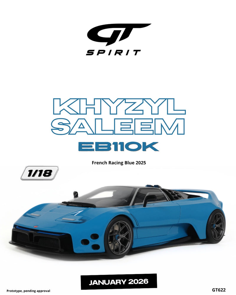 Load image into Gallery viewer, KHYZYL SALEEM EB110K FRENCH RACING BLUE 2025 GT SPIRIT 1:18
