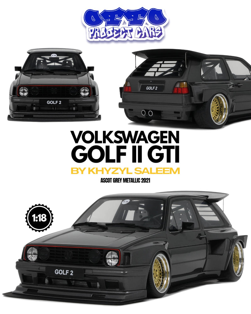 Load image into Gallery viewer, VOLKSWAGEN GOLF II GTI BY KHYZYL SALEEM ASCOT GREY METALLIC 2021 OTTOmobile 1:18
