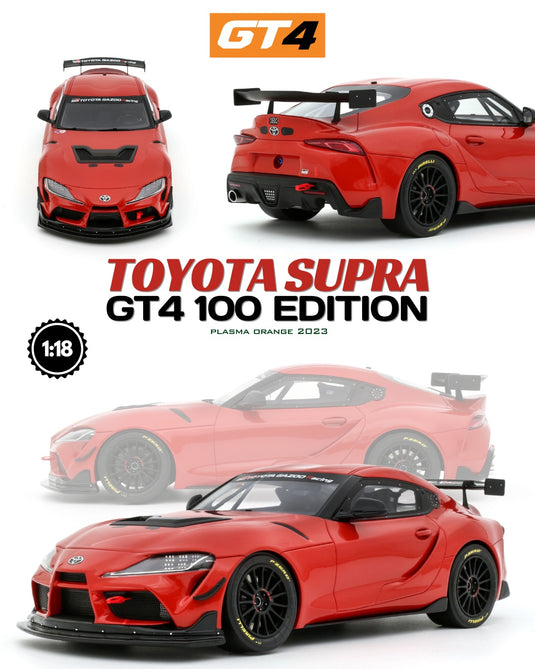Toyota SUPRA GT4 100 EDITION PLASMA ORANGE 2023 OTTOmobile 1:18