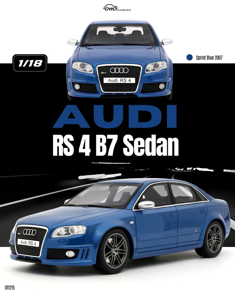 Laad de afbeelding in de Gallery-viewer, AUDI RS 4 B7 SEDAN SPRINT BLAUW 2007 OTTOmobile 1:18
