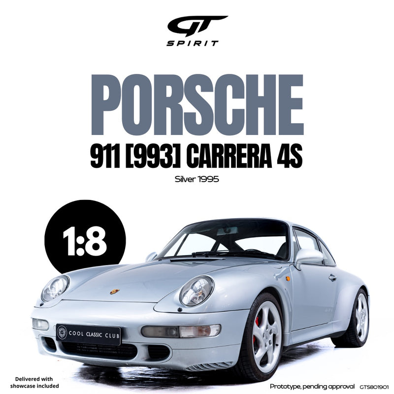 Load image into Gallery viewer, PORSCHE 911 [993] CARRERA 4S SILVER 1995 GT SPIRIT 1:8
