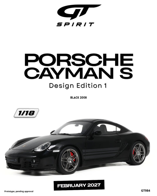 PORSCHE CAYMAN S DESIGN EDITION 1 BLACK 2008 GT SPIRIT 1:18