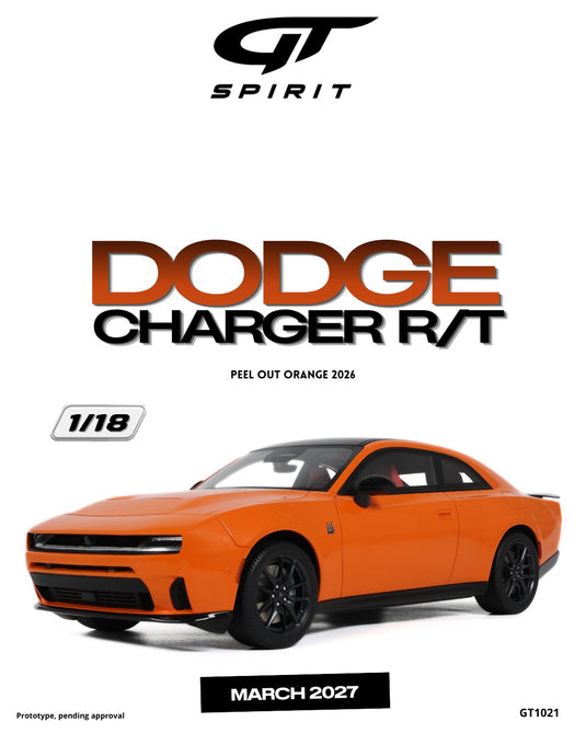 DODGE CHARGER R/T PEEL OUT ORANGE 2026 GT SPIRIT 1:18