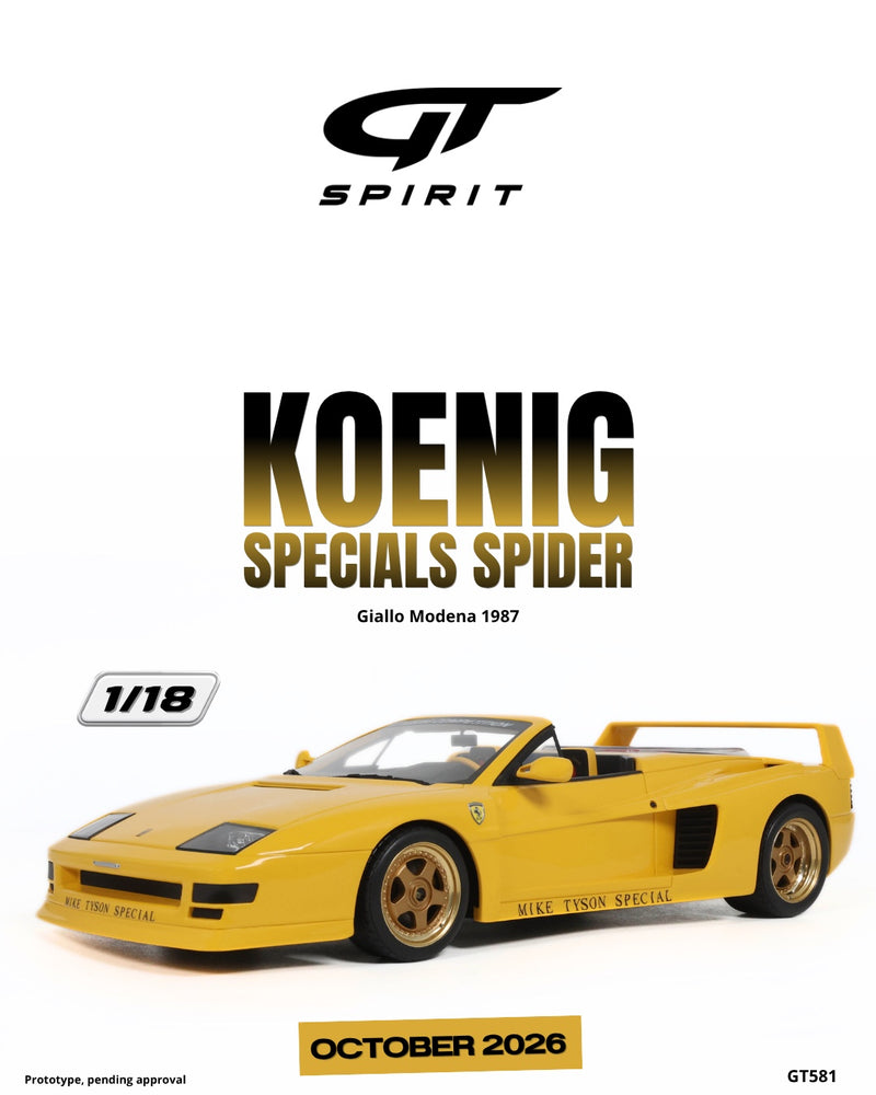 Chargez l'image dans la visionneuse de la galerie, KOENIG SPECIALS SPIDER JAUNE 1987 GT SPIRIT 1:18
