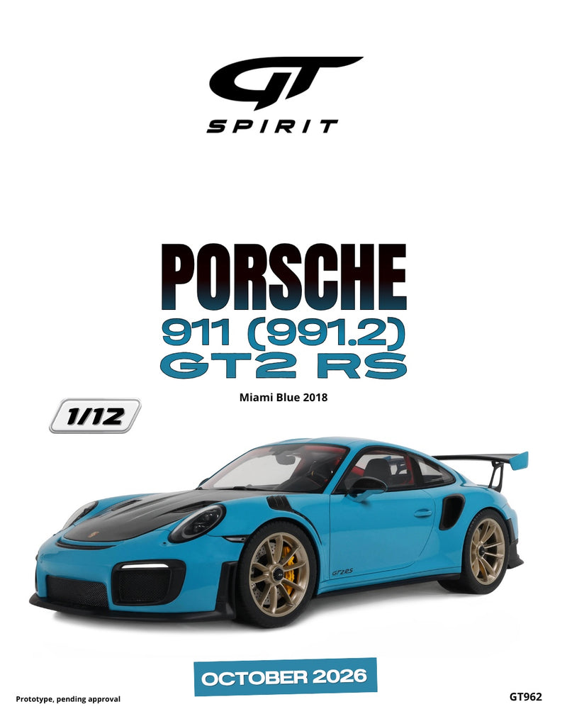 Load image into Gallery viewer, PORSCHE 911 [991.2] GT2 RS MIAMI BLUE 2018 GT SPIRIT 1:12
