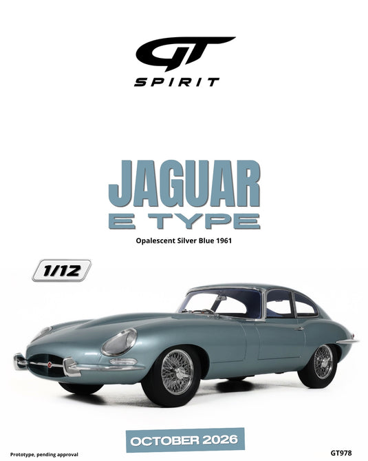 JAGUAR E TYPE OPALESCENT SILVER BLUE 1961 GT SPIRIT 1:12