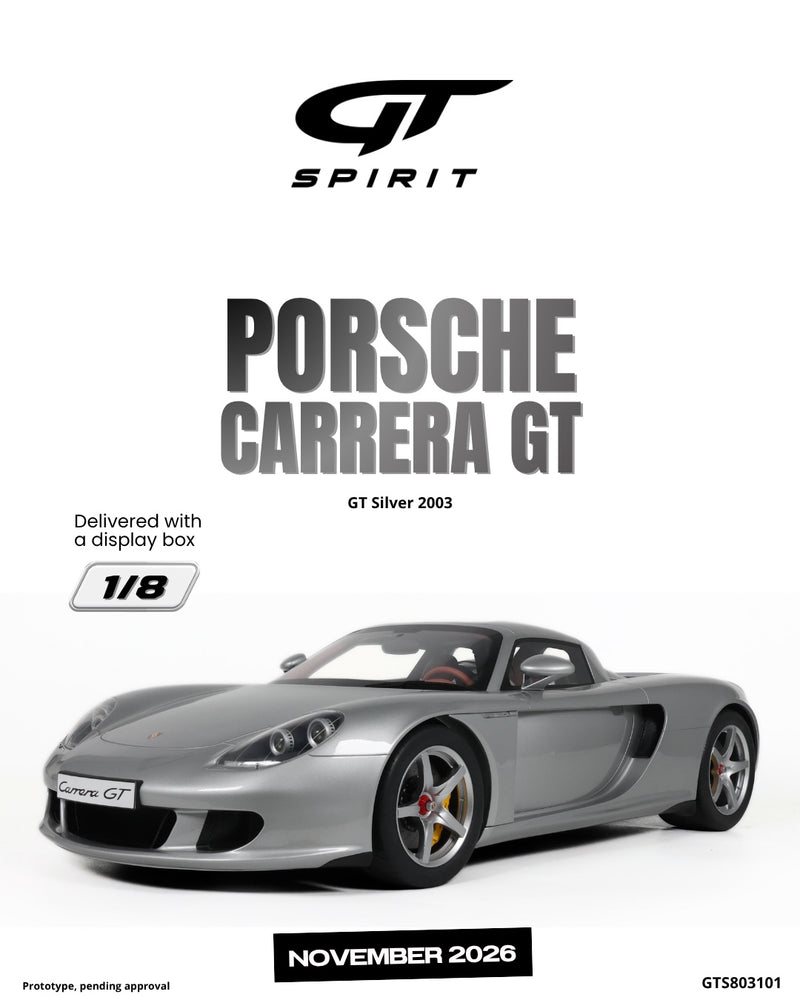 Load image into Gallery viewer, PORSCHE CARRERA GT SILVER 2003 GT SPIRIT 1:8
