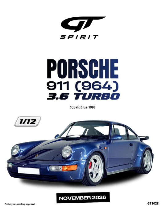 PORSCHE 911 (964) 3.6 TURBO COBALT BLUE 1993 GT SPIRIT 1:12