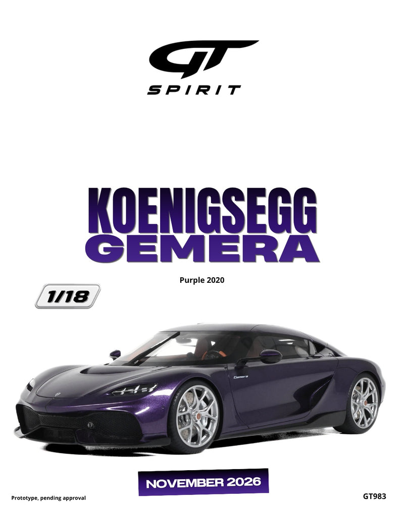 Load image into Gallery viewer, KOENIGSEGG GEMERA PURPLE 2020 GT SPIRIT 1:18

