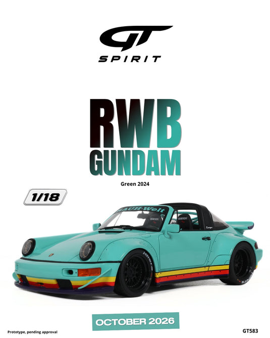 PORSCHE RWB GUNDAM GREEN 2024 GT SPIRIT 1:18