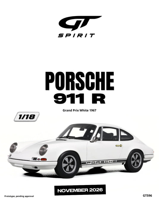 PORSCHE 911 R GRAND PRIX WHITE 1967 GT SPIRIT 1:18