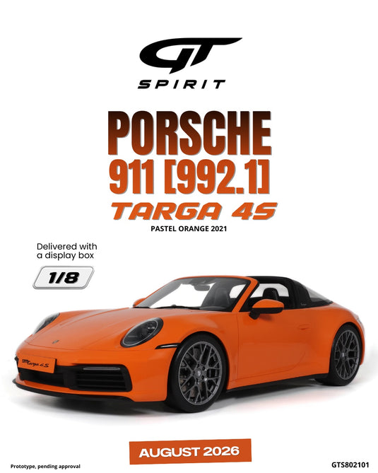 PORSCHE 911 [992.1] TARGA 4S PASTEL ORANJE 2021 GT SPIRIT 1:8